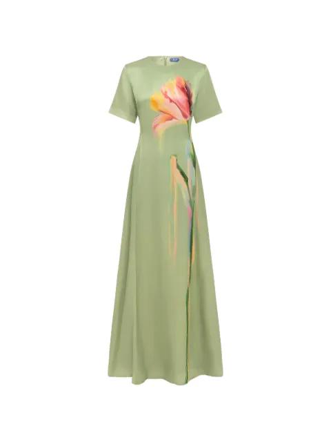 Alice tulip-print maxi dress by LEO LIN