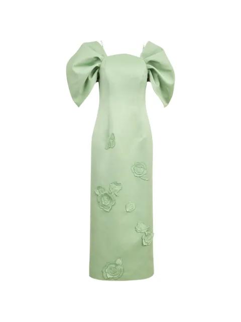 Arabella floral-appliqué dress by LEO LIN