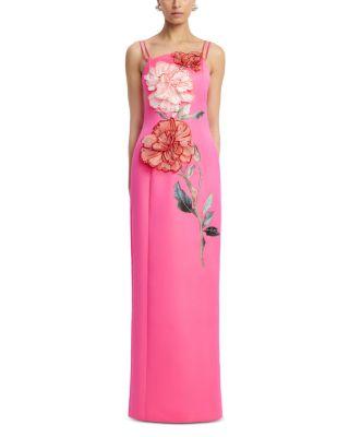 Arianna Appliqu&eacute; Floral Maxi Dress by LEO LIN