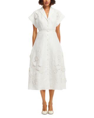Aubrey Appliqu&eacute; Midi Shirt Dress by LEO LIN