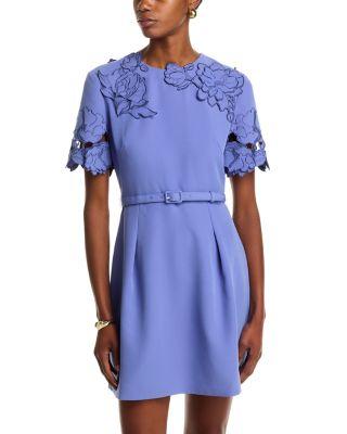 Aurelie Appliqu&eacute; Mini Dress by LEO LIN