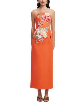 Ava Appliqu&eacute; Floral Bustier Maxi Dress by LEO LIN