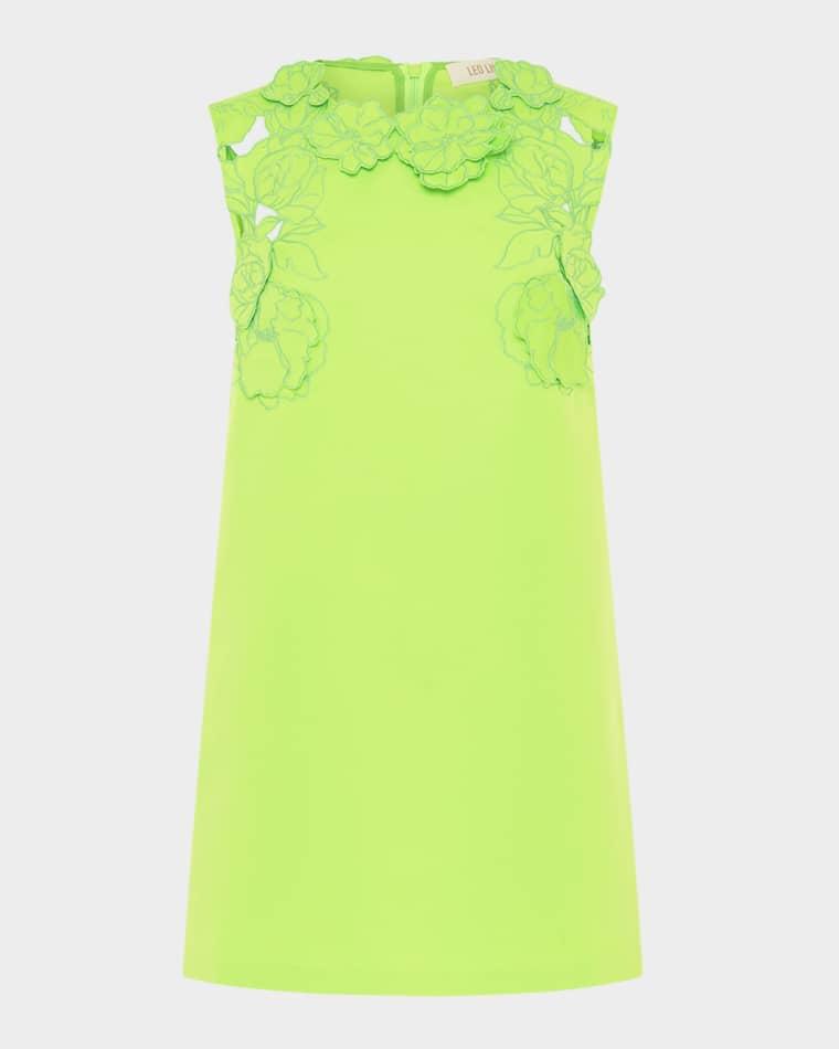 Blair Embroidered Floral Applique Mini Dress by LEO LIN Blair Embroidered Floral Applique Mini Dress by LEO LIN