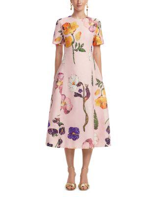 Caroline Short Sleeve Midi Dress by LEO LIN