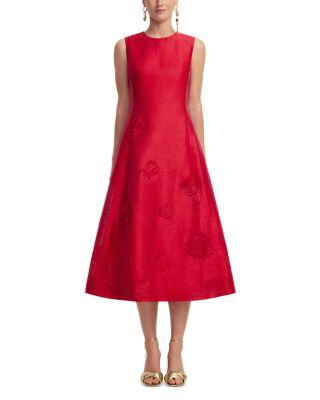 Cleo Appliqu&eacute; Sleeveless Midi Dress by LEO LIN