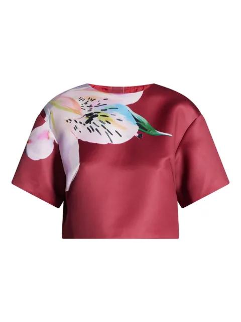 Indie floral-print short-sleeve blouse by LEO LIN