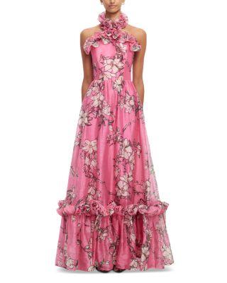 Isabelle Ruffled Halter Maxi Dress by LEO LIN