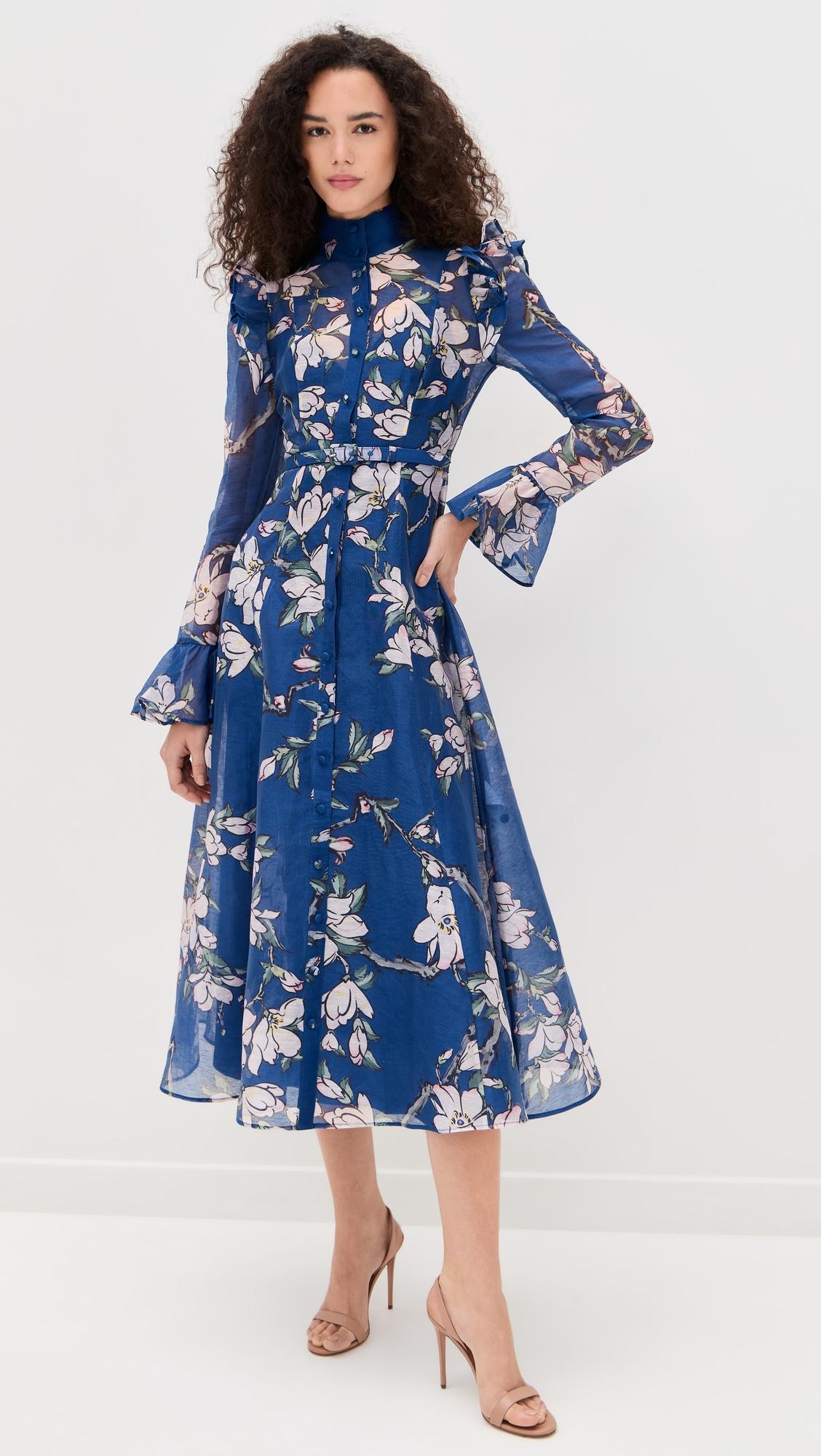 Katrina Butterfly Sleeve Midi Dress by LEO LIN