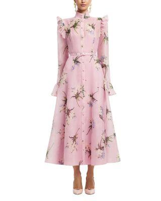 Katrina Butterfly Sleeve Midi Dress by LEO LIN