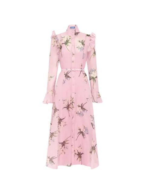 Katrina floral-print ruffled midi dress by LEO LIN