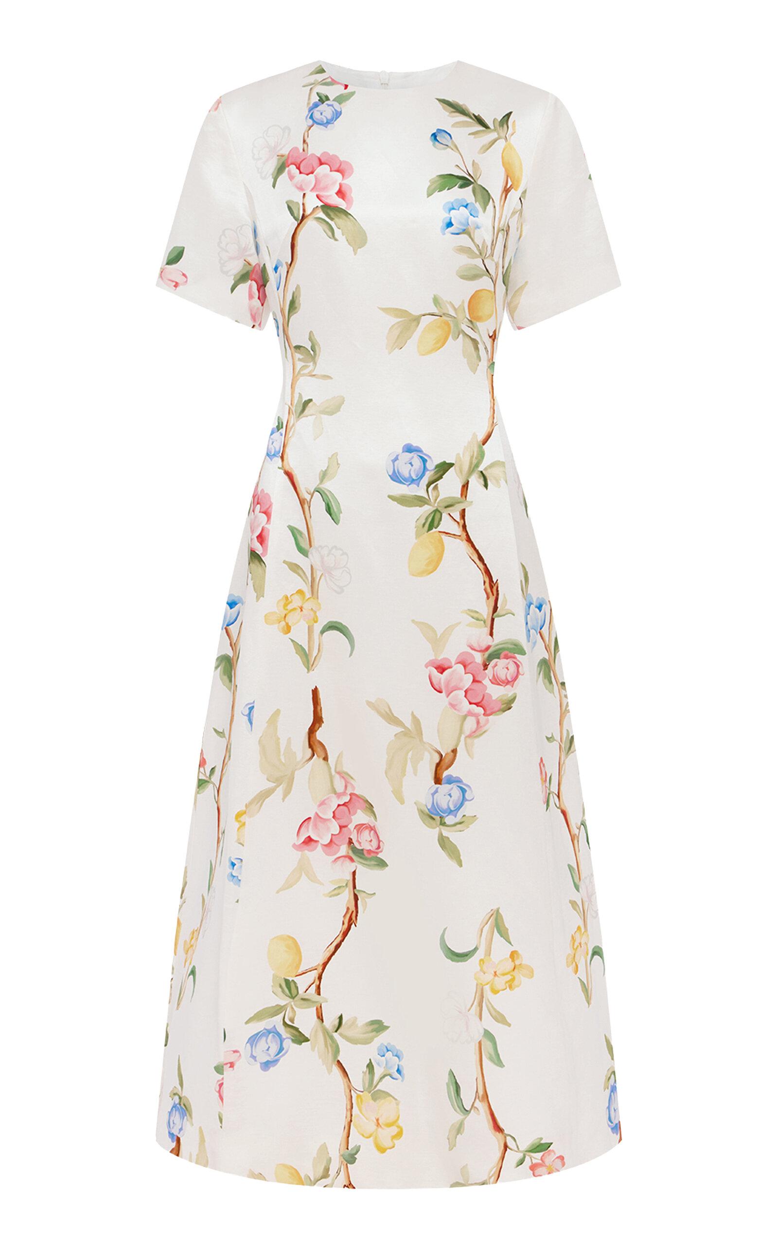 Leo Lin Caroline Floral-Print Linen-Silk Midi Dress - Moda Operandi by LEO LIN