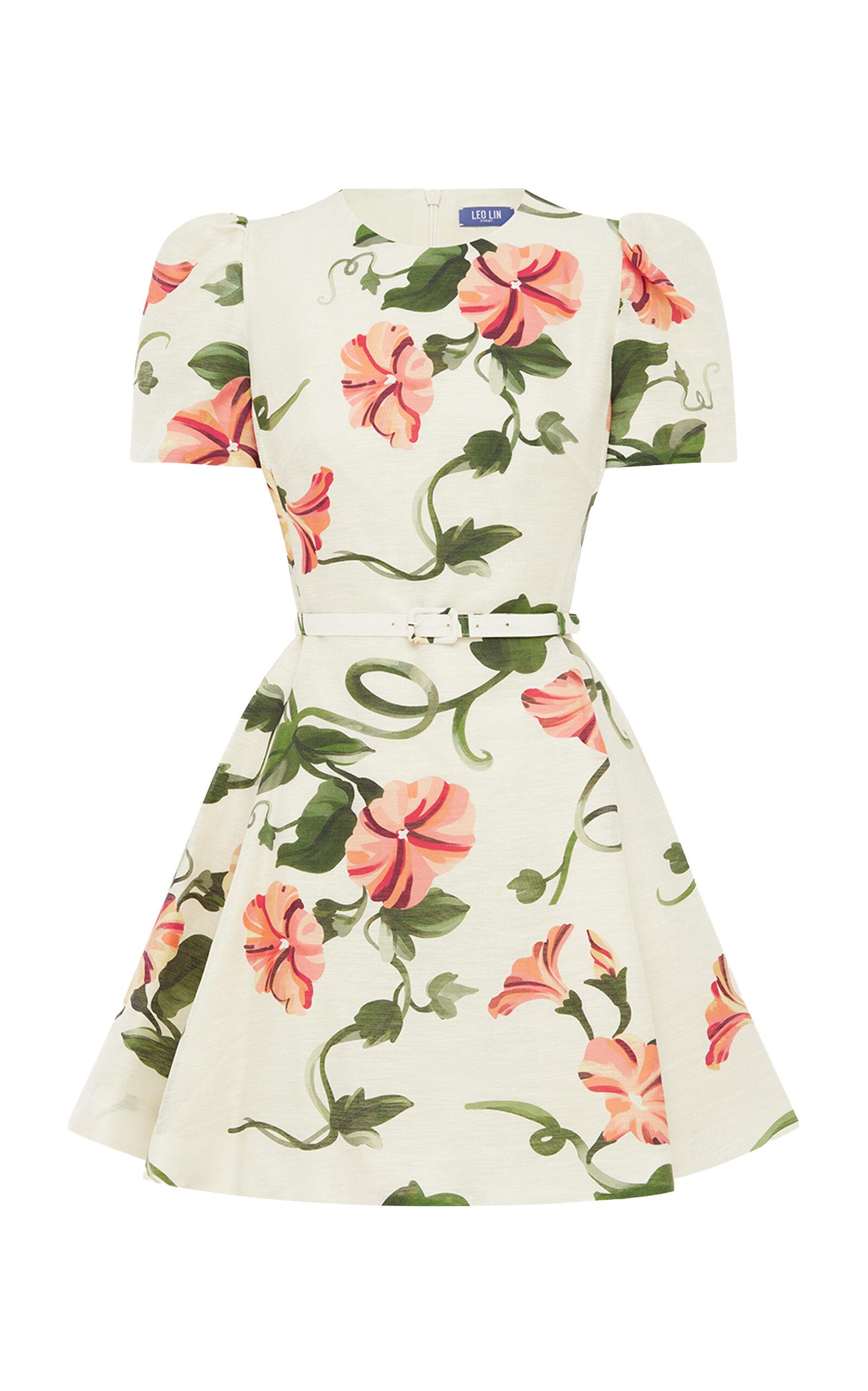 Leo Lin Elyse Printed Linen-Blend Mini Dress - Moda Operandi by LEO LIN