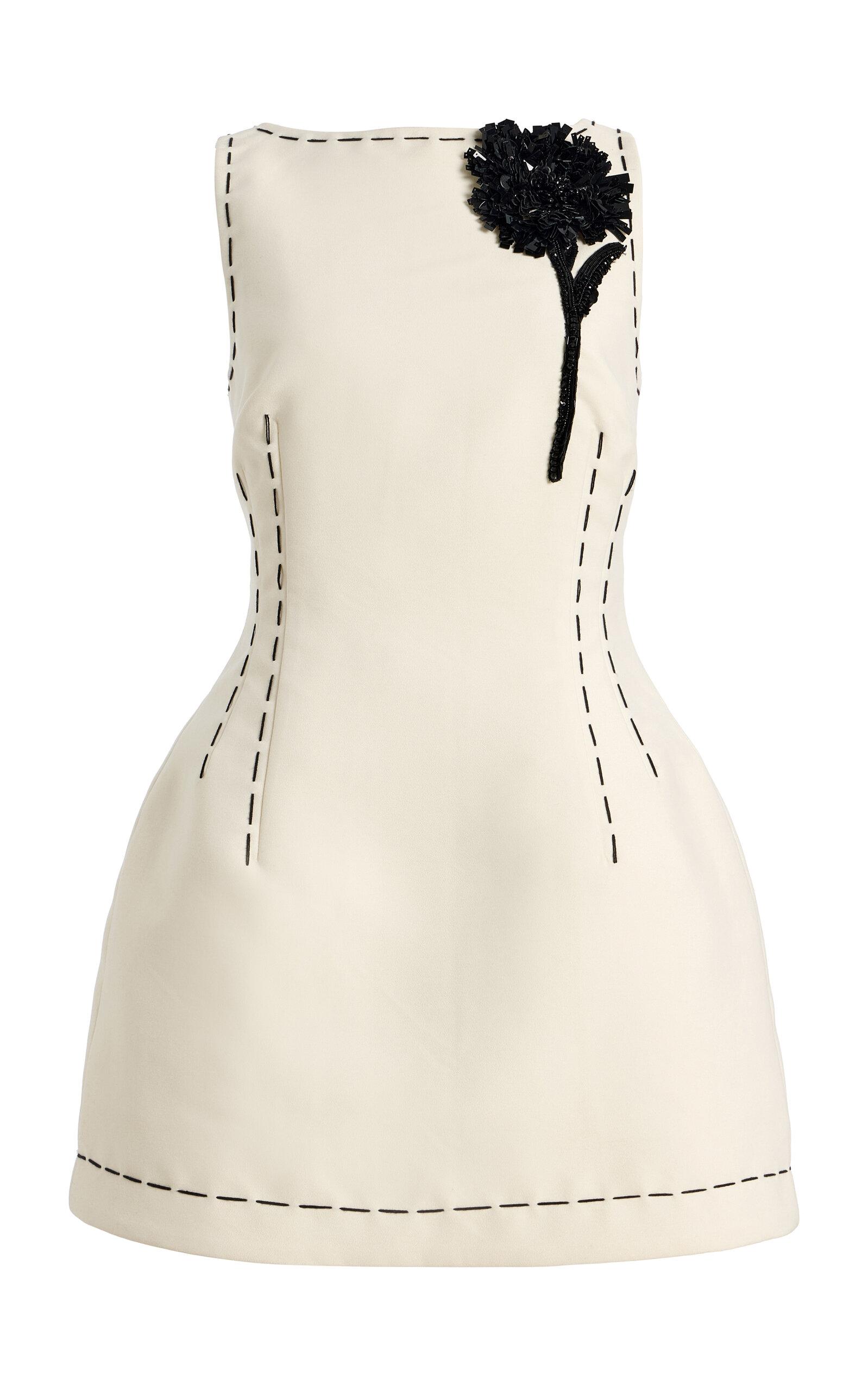 Leo Lin Exclusive Ali Appliquéd Twill Mini Dress - Moda Operandi by LEO LIN
