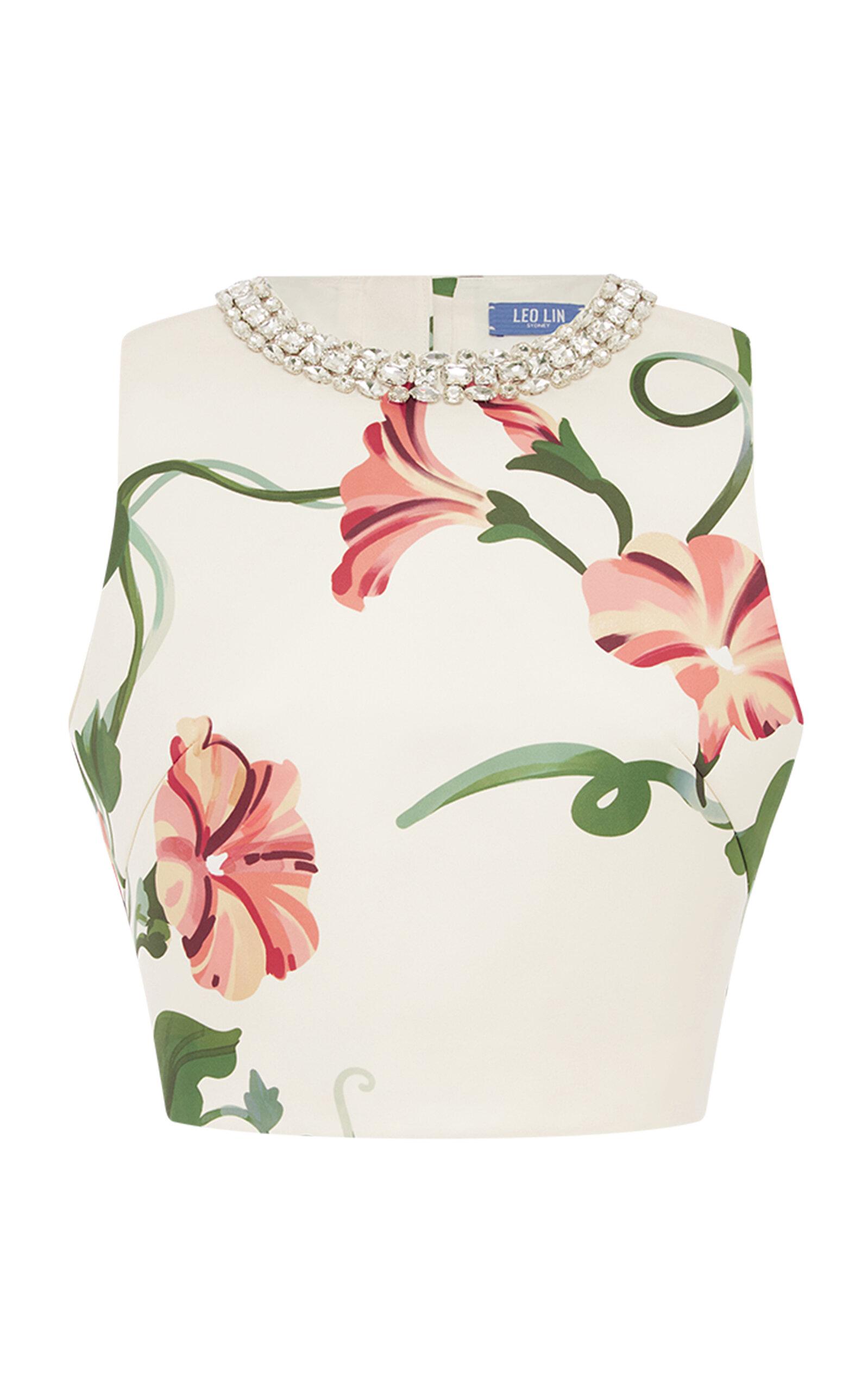 Leo Lin Iris Embellished Printed Top - Moda Operandi by LEO LIN