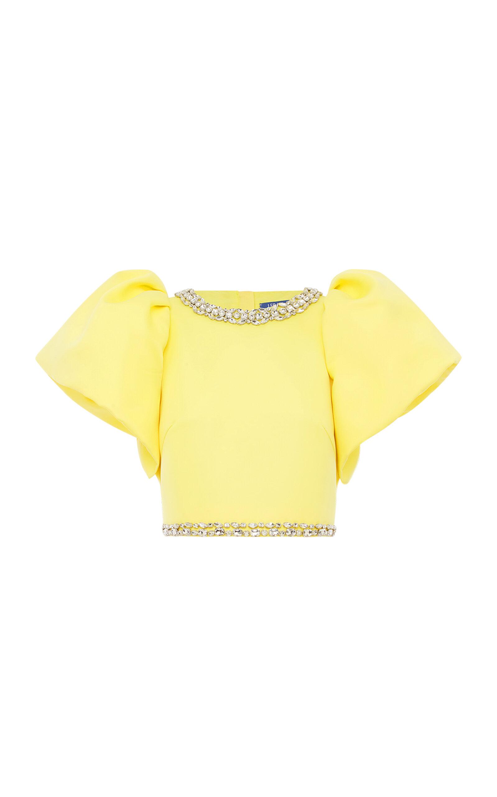 Leo Lin Lucia Embellished Satin Crop Top - Moda Operandi by LEO LIN