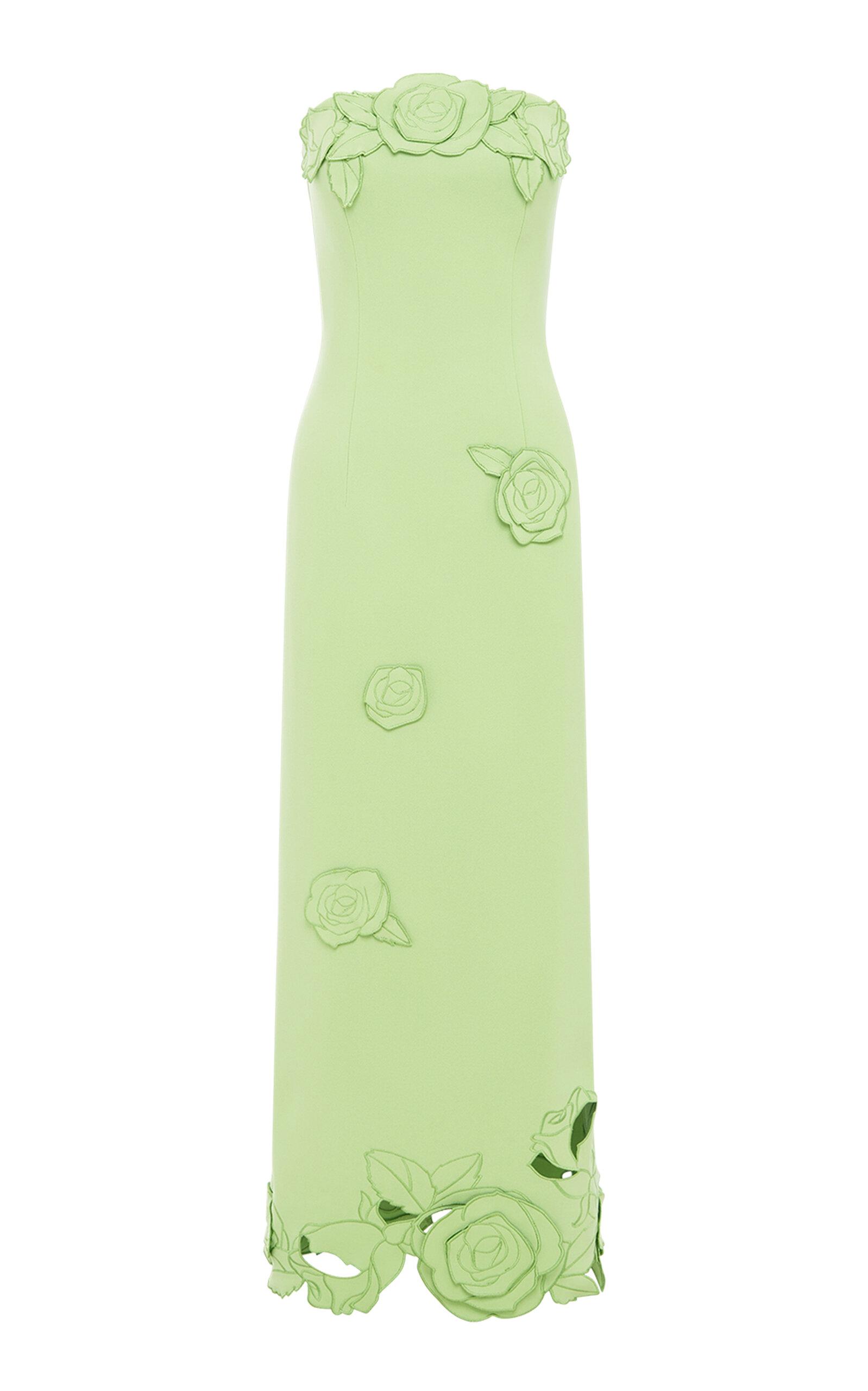 Leo Lin Rayna Floral-Appliquéd Crepe Maxi Dress - Moda Operandi by LEO LIN