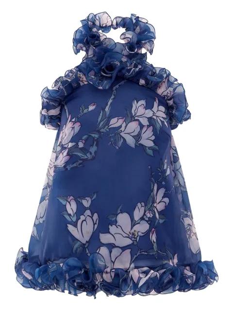 Michelle ruffled halter-neck maxi dress by LEO LIN