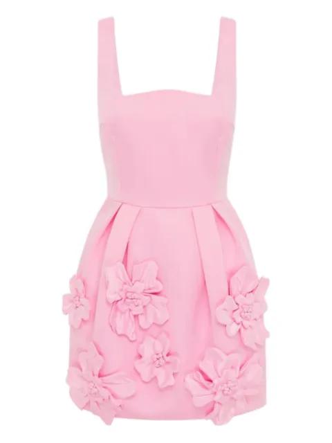 Piper floral-detail square-neck mini dress by LEO LIN