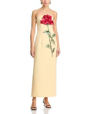 Rayna Applique Rose Maxi Dress - Exclusive by LEO LIN