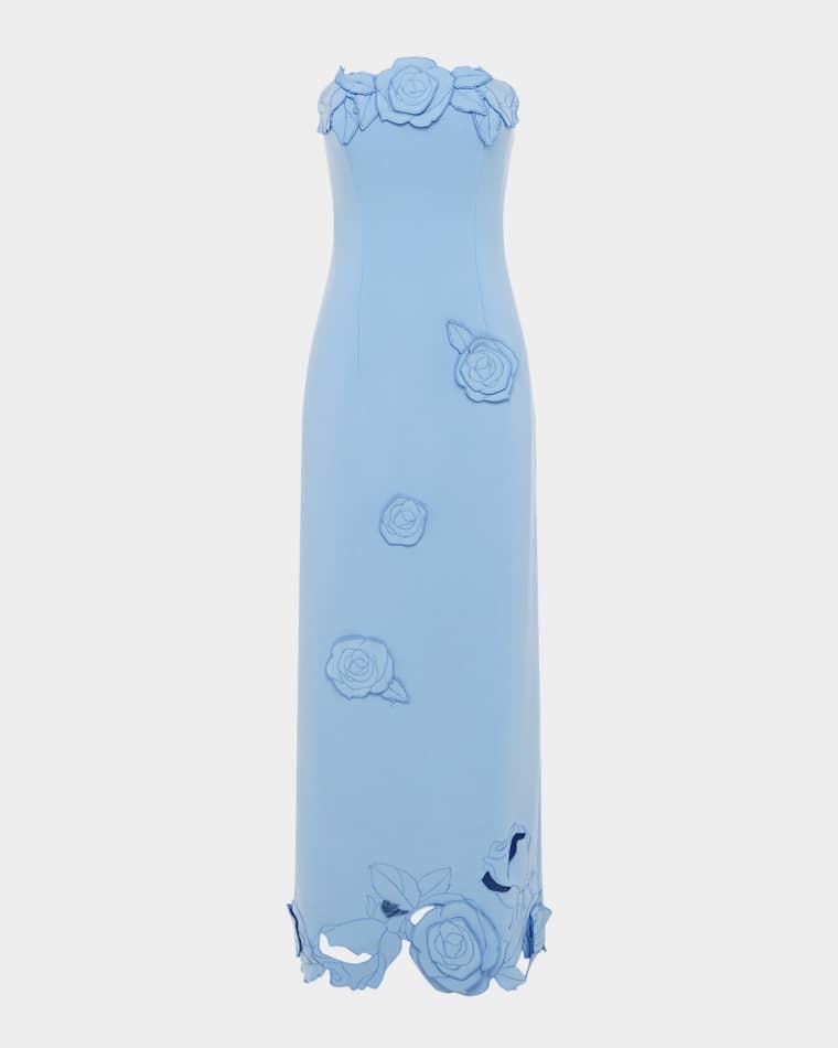 Rayna Applique Strapless Bustier Maxi Dress by LEO LIN