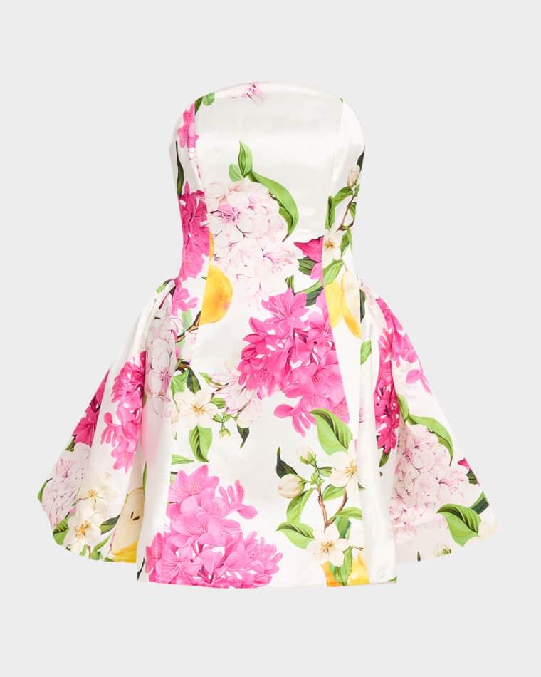 Reese Floral-Print Bustier Mini Dress by LEO LIN