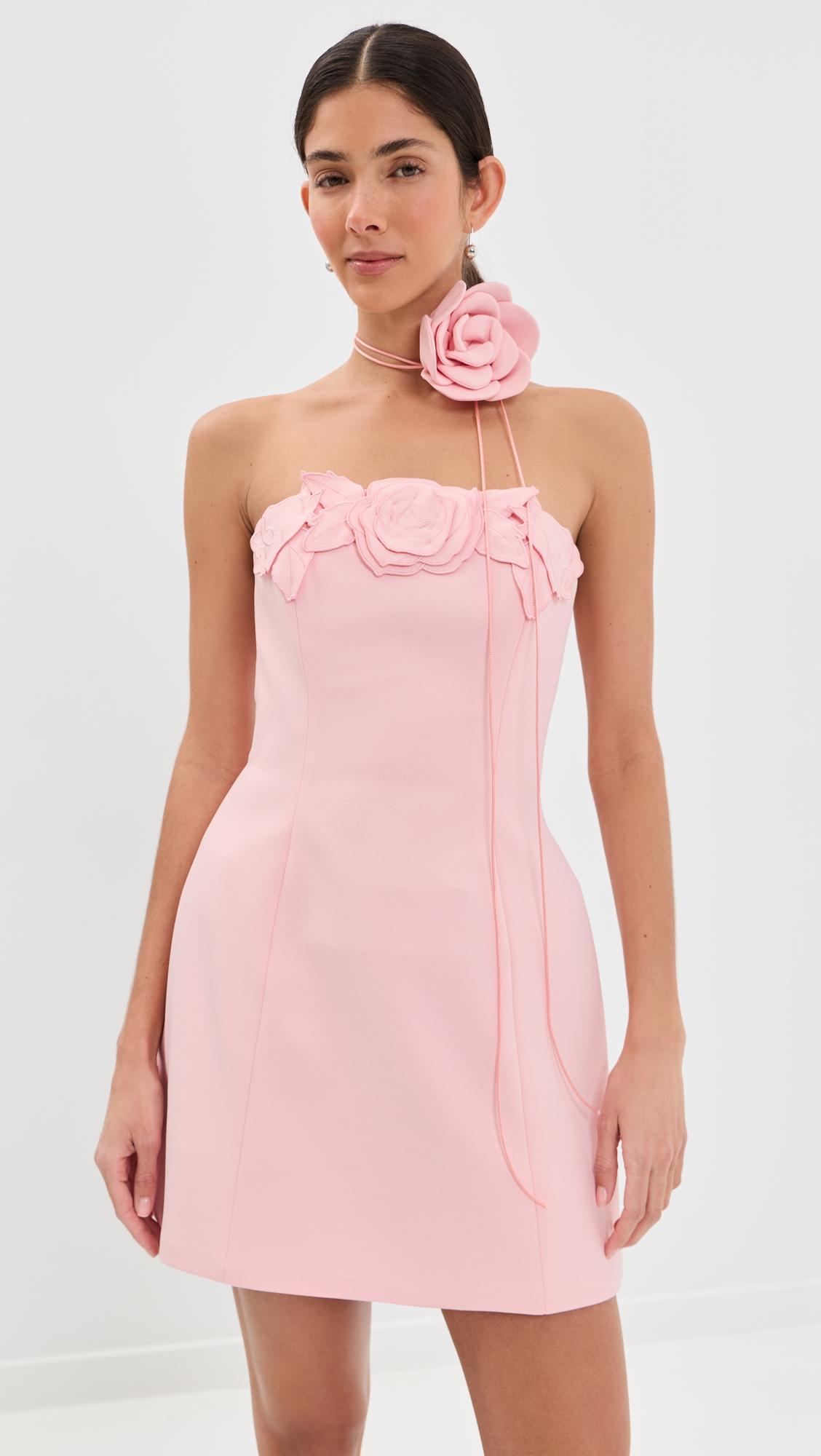 Roselle Applique Bustier Mini Dress by LEO LIN