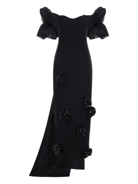 Zayna puff-sleeve gown by LEO LIN