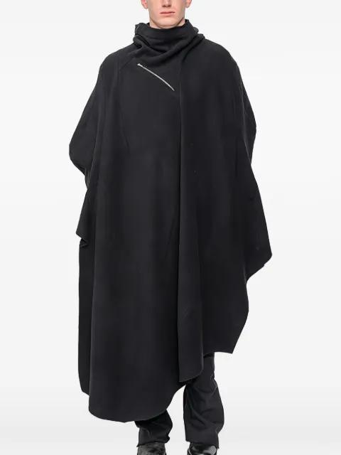 Distortion hoodied poncho by LEON EMANUEL BLANCK