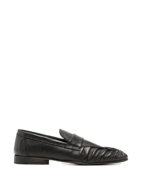 ruched leather loafers by LEQARANT