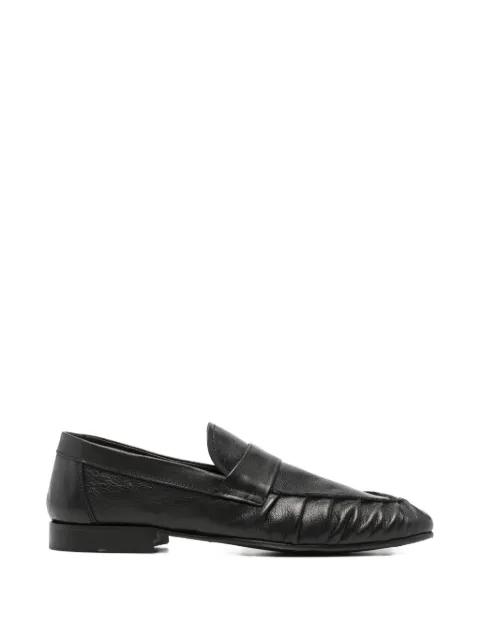 ruched leather loafers by LEQARANT