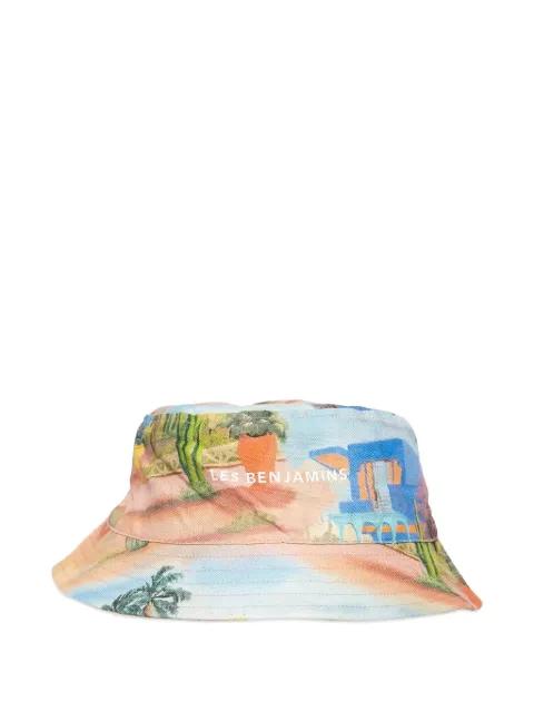 printed bucket hat by LES BENJAMINS