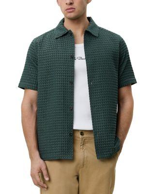 Check Seersucker Short Sleeve Shirt by LES DEUX