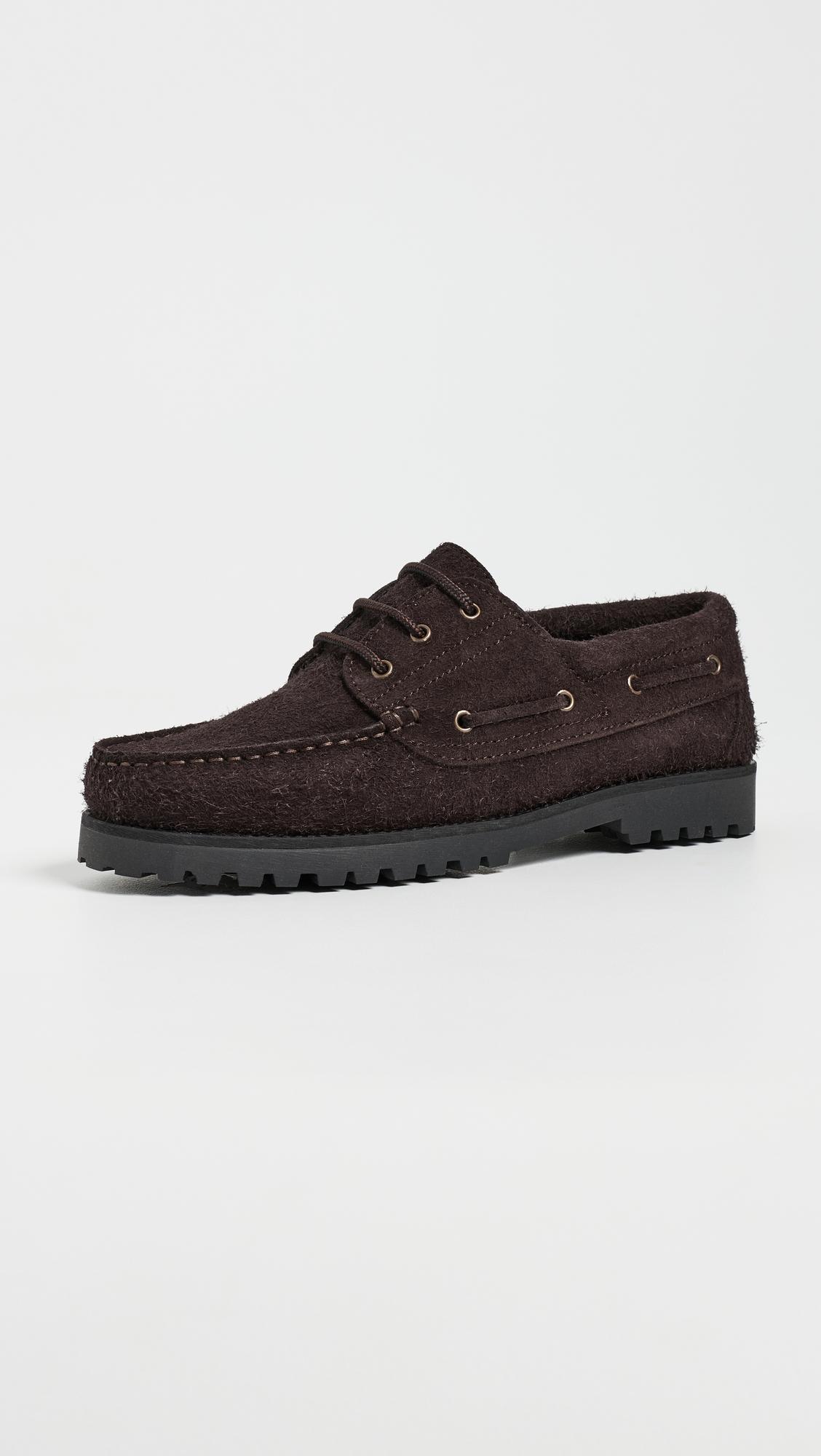 Hairy Suede Boatshoes by LES DEUX
