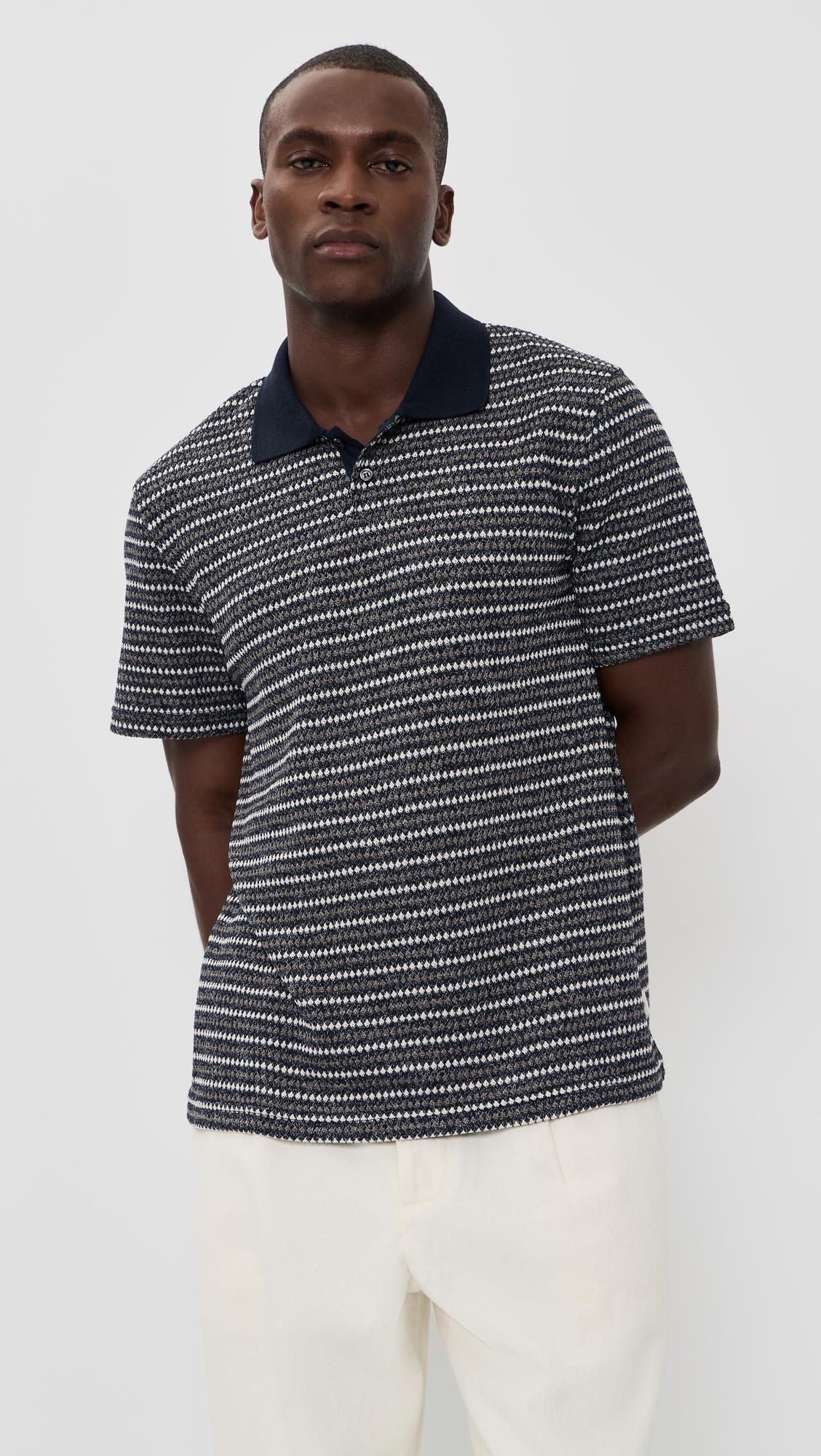 Knitted Stripe Polo by LES DEUX