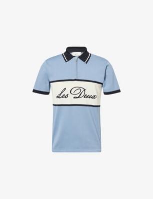 Knitted Zipper Cotton Polo T-Shirt by LES DEUX