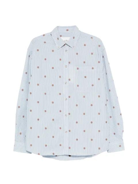 Kolton stripe-pattern basketball-embroidered shirt by LES DEUX