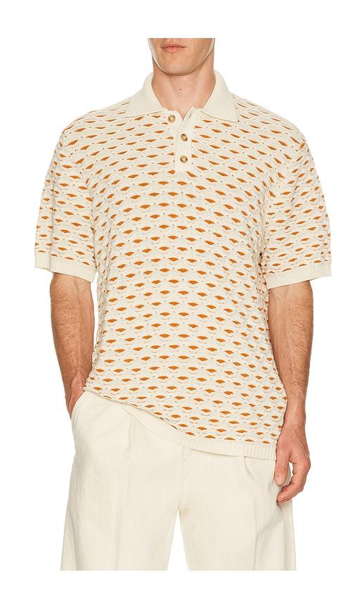 Les Deux Esmay Shell Knitted Polo in White by LES DEUX