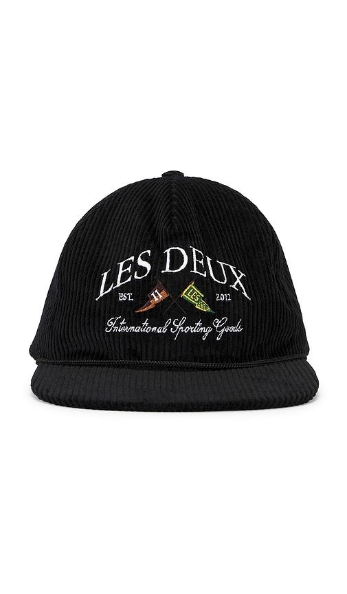 Les Deux Ivy League Corduroy Cap in Black by LES DEUX