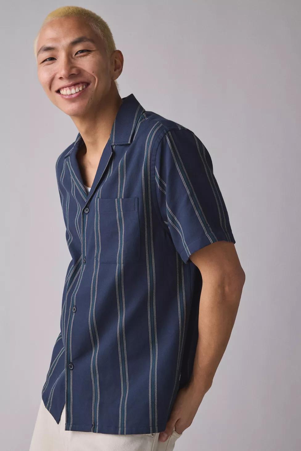 Les Deux Lawson Stripe Pattern Short Sleeve Shirt by LES DEUX