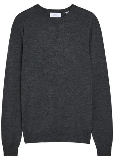 Logo embroidered merino wool jumper by LES DEUX
