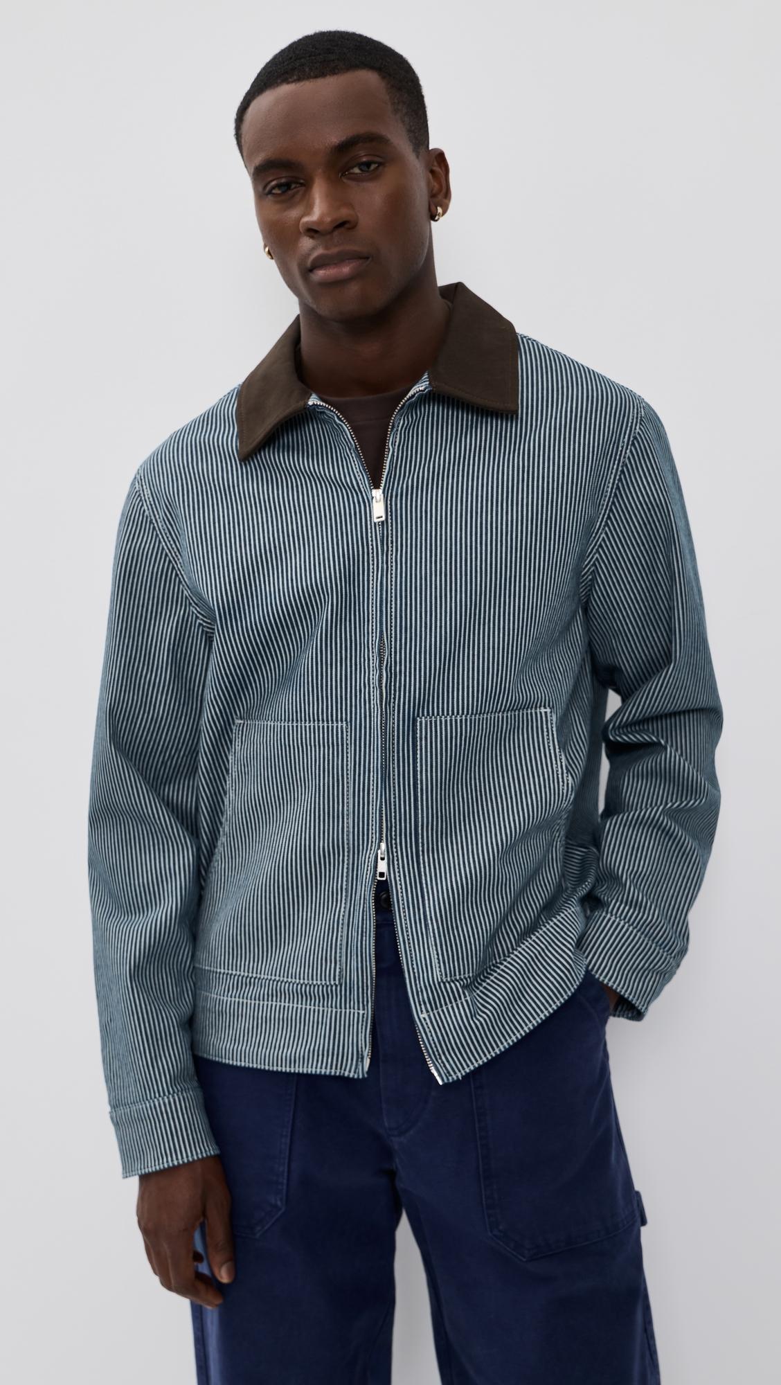Robert Striped Denim Jacket by LES DEUX