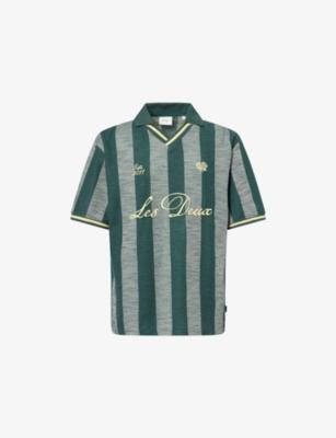 Striped Logo-Embroidered Cotton-Knit Football Top by LES DEUX