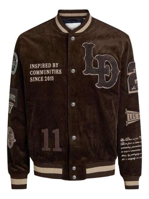 appliqués corduroy bomber jacket by LES DEUX
