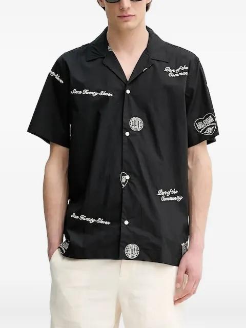 embroidered-graphic short-sleeve shirt by LES DEUX