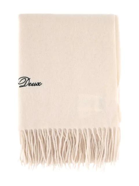 fringed logo scarf by LES DEUX