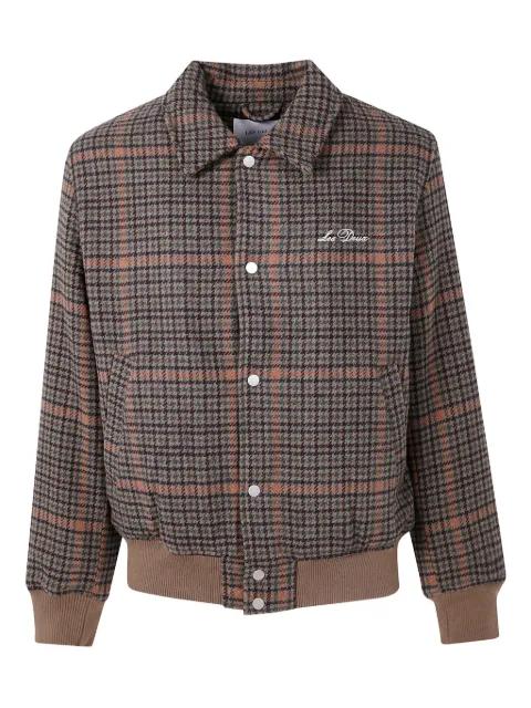 houndstooth-pattern wool bomber jacket by LES DEUX