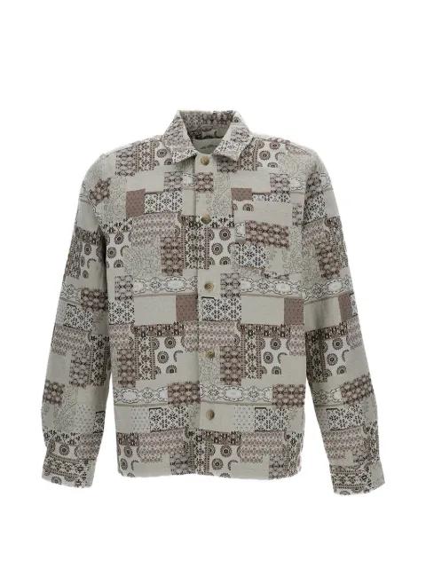patchwork patterned shirt jacket by LES DEUX