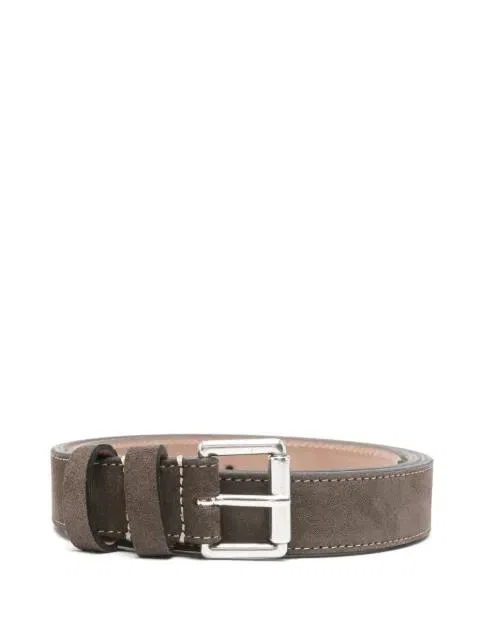 suede contrast-stitch belt by LES DEUX