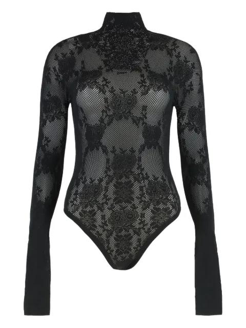 flower-lace turtleneck bodysuit by LES FILLES D'EVA