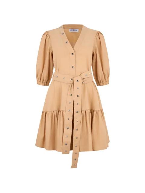 stud-detail tiered dress by LES FILLES D'EVA